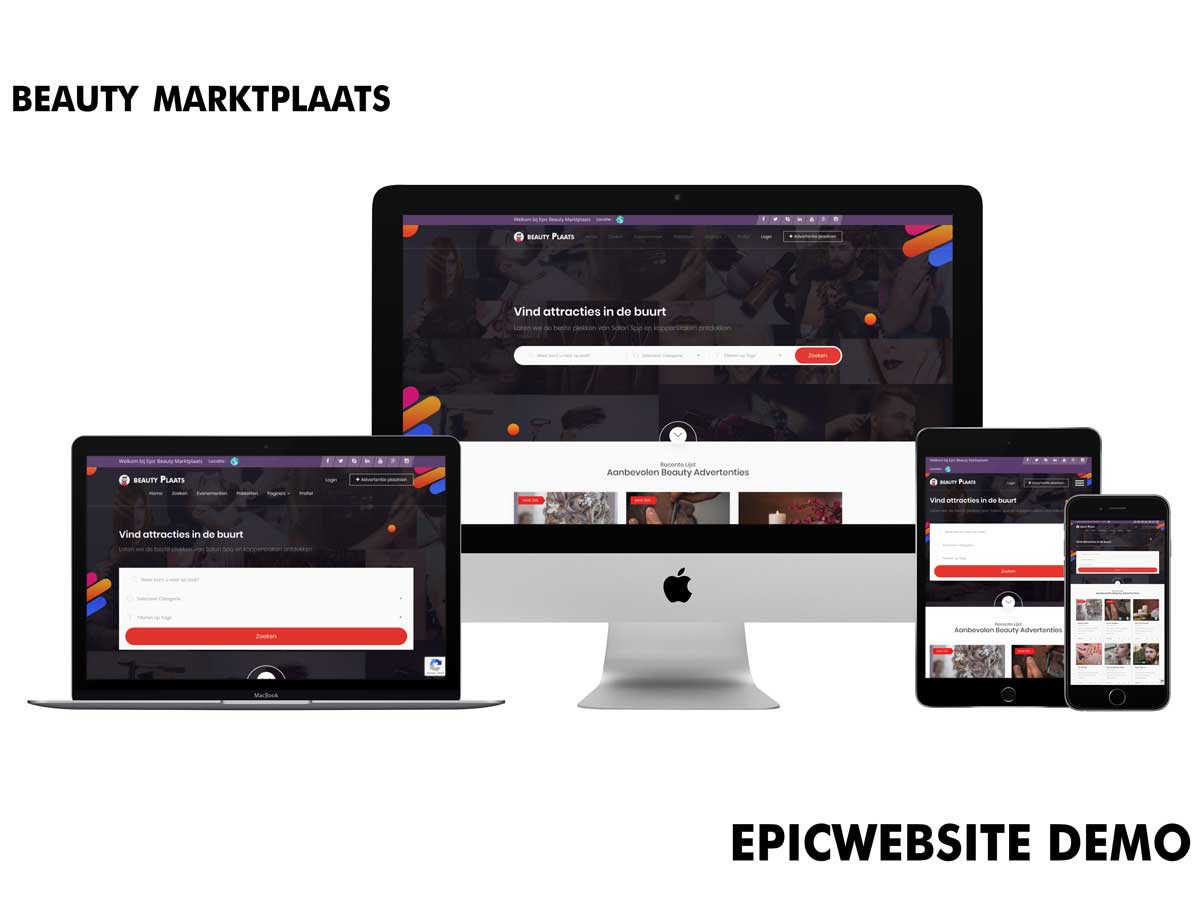 Epicwebsite beauty marktplaats demo